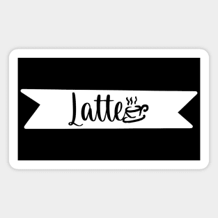 Latte - Retro Vintage Coffee Typography - Gift Idea for Coffee Lovers and Caffeine Addicts Magnet